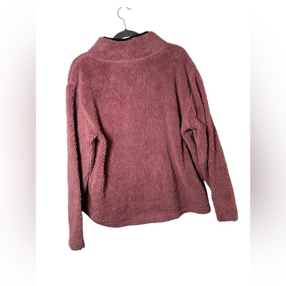 Bebe Sport Pink Sherpa Fleece Pullover Women’s XL 1/4 Zip Cozy Sweatshirt Jacket - Picture 4 of 8